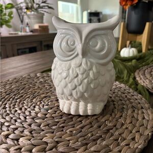 White Ceramic Owl Vase